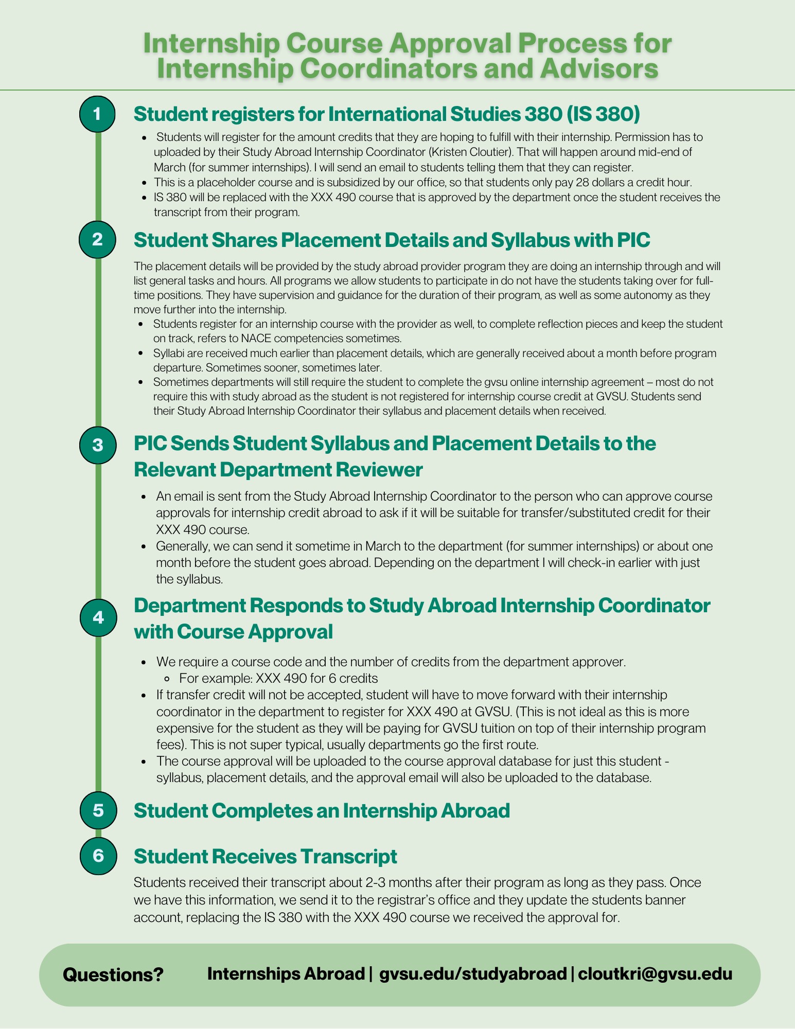 Internships for coordinators